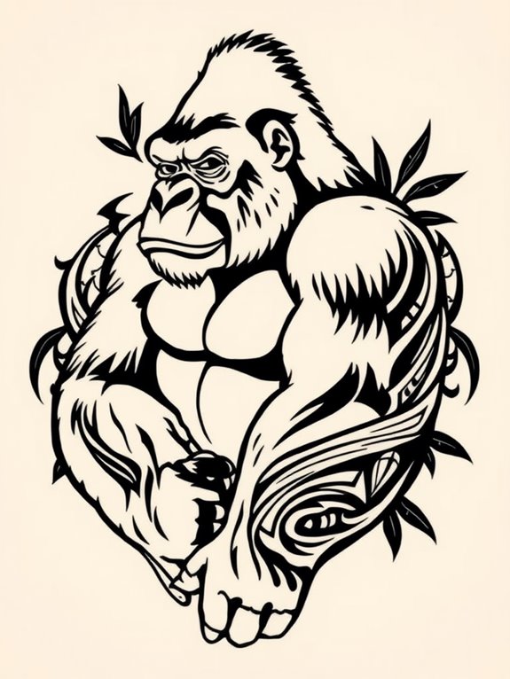 gorilla tattoos represent strength