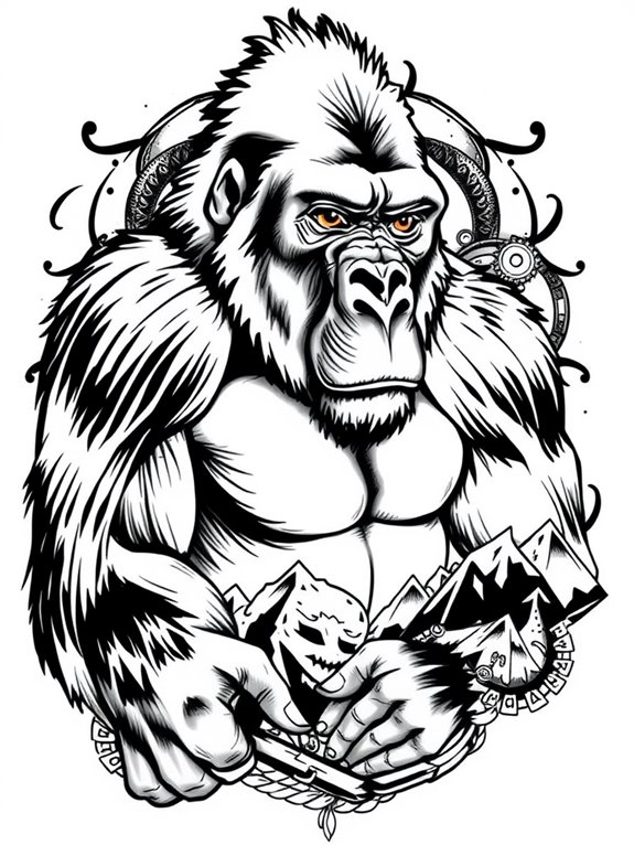 gorilla tattoos symbolize strength