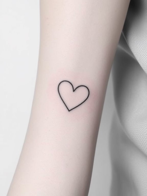 heart shaped minimalist line drawing