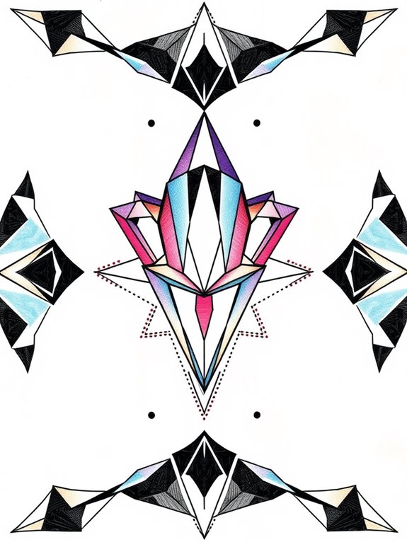 intricate crystal inspired tattoo designs