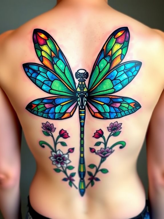 intricate dragonfly tattoo design