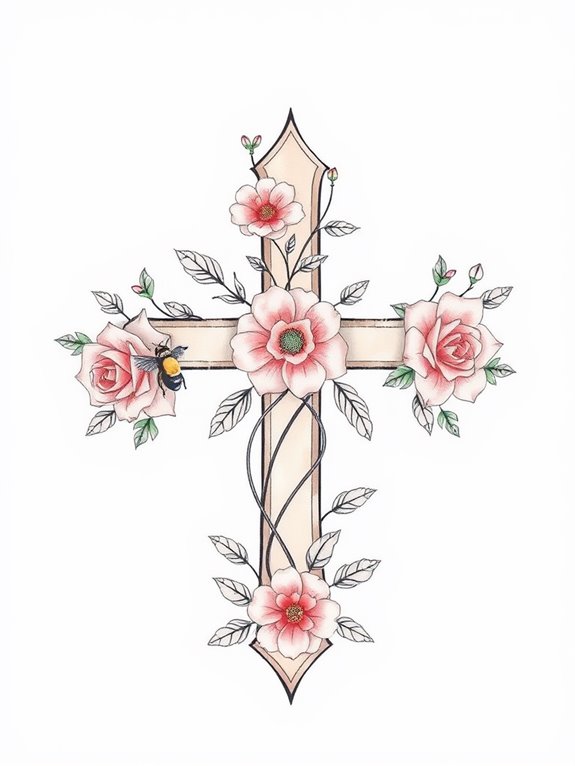 intricate floral cross design