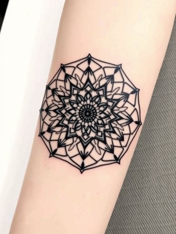 intricate geometric body art