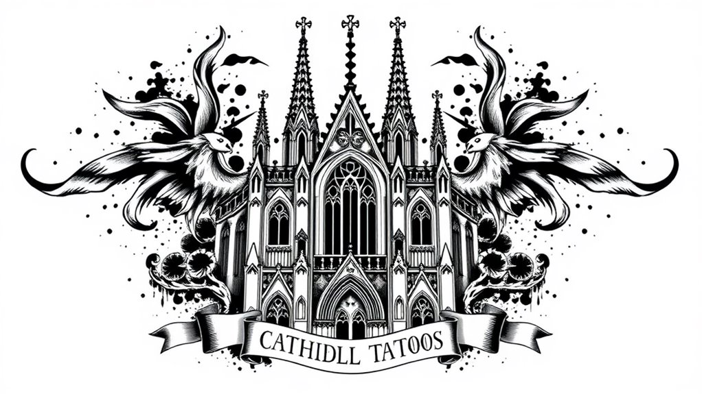 intricate gothic cathedral tattoos