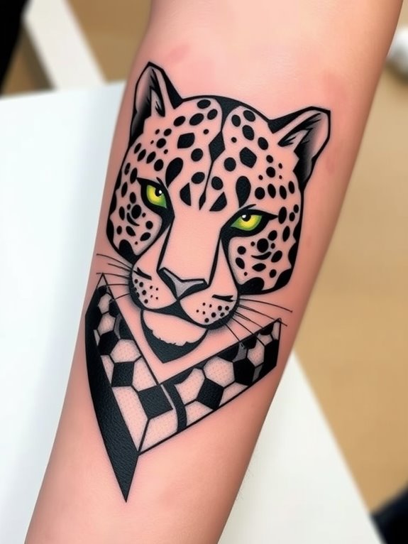 intricate leopard design tattoo