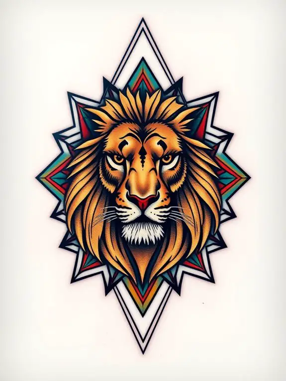 intricate lion tattoo designs