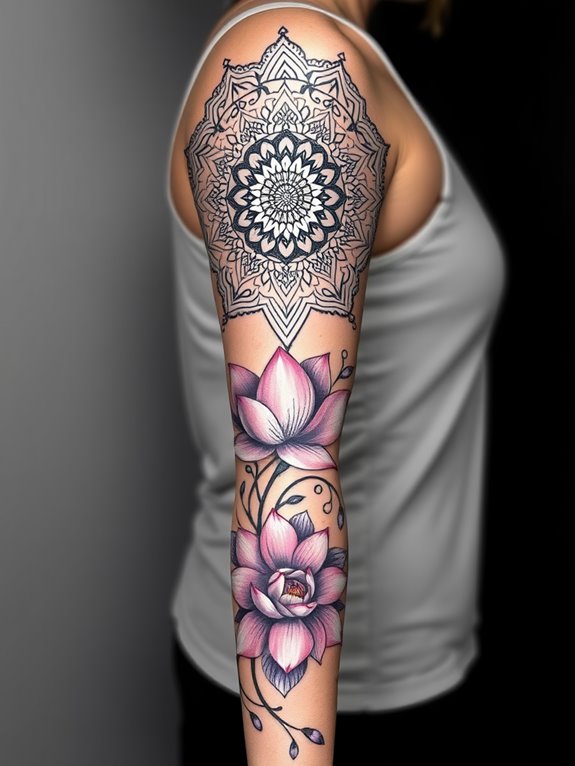 intricate mandala and lotus