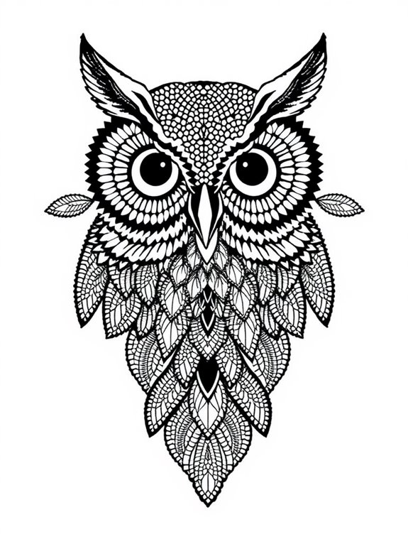 intricate owl design details