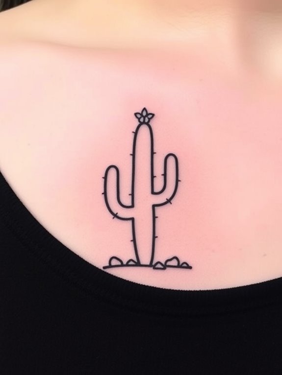 minimalist cactus tattoo design