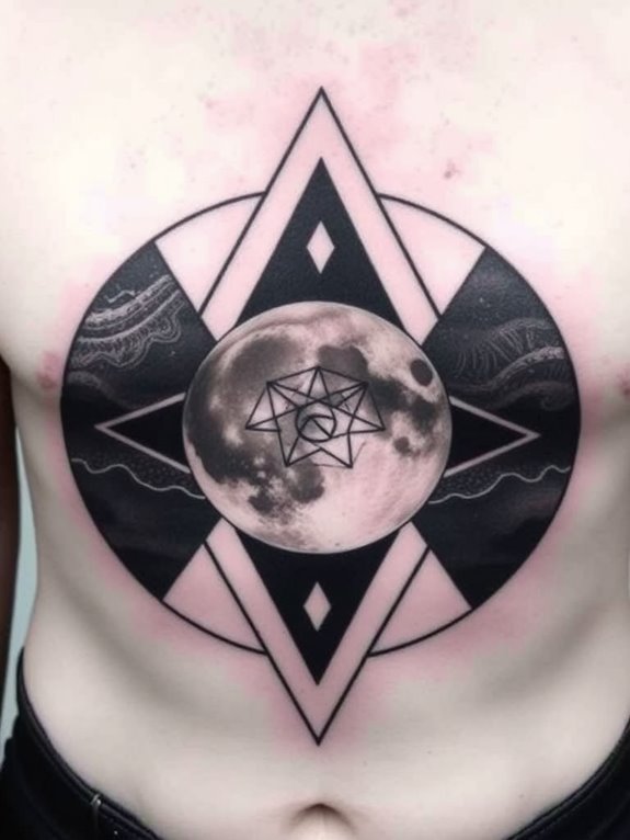 moon shaped geometric design