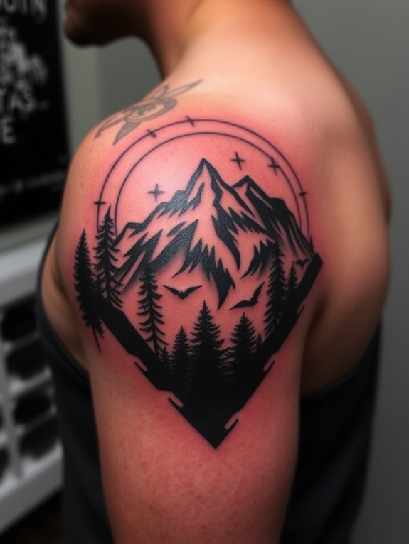 nature inspired mountain tattoo design