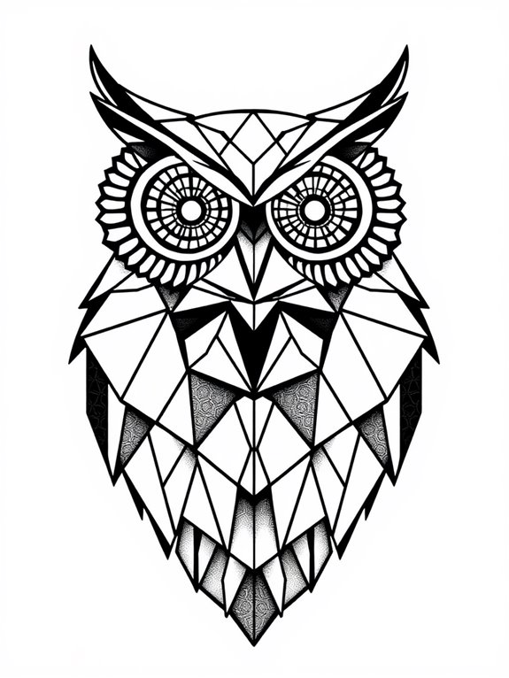 owl themed geometric design