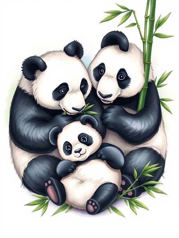 panda family tattoo design