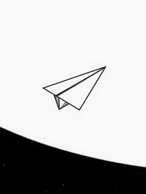 paper airplane tattoo design