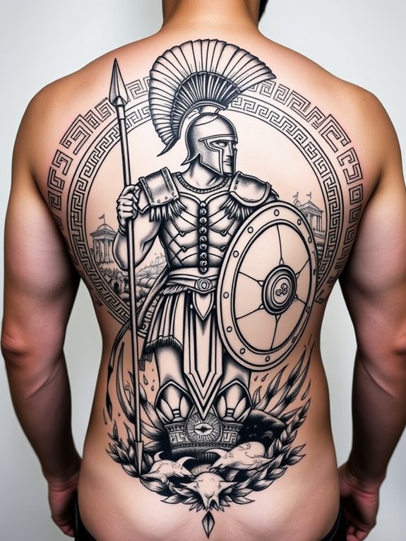 powerful spartan warrior tattoo