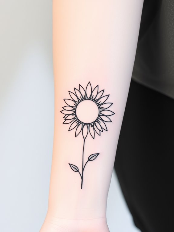 simple sunflower tattoo design