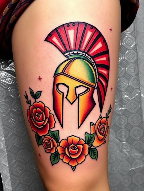 spartan helmet tattoo design