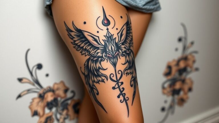 stylish thigh tattoos for women