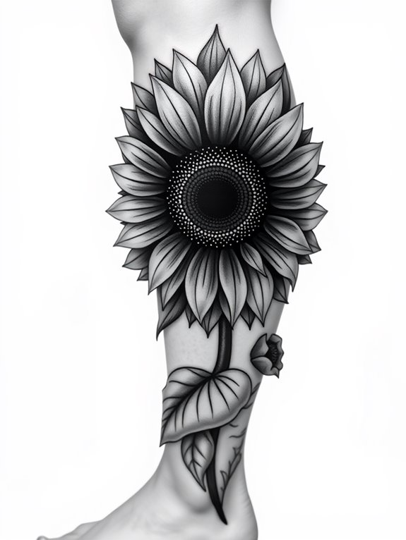 sunflowers in black shadow