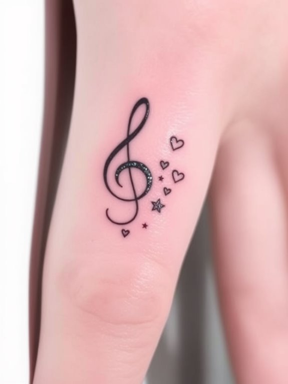 tiny musical note tattoo