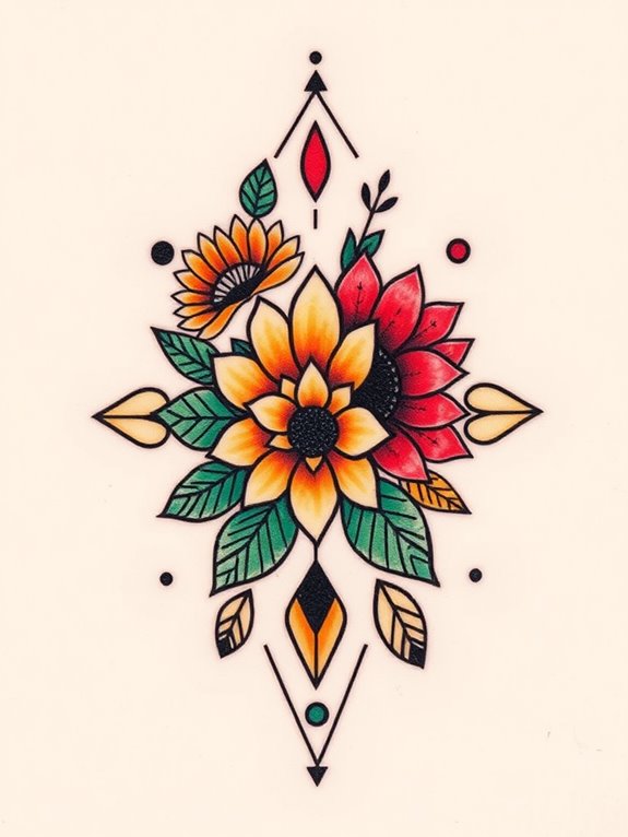 traditional floral tattoo design