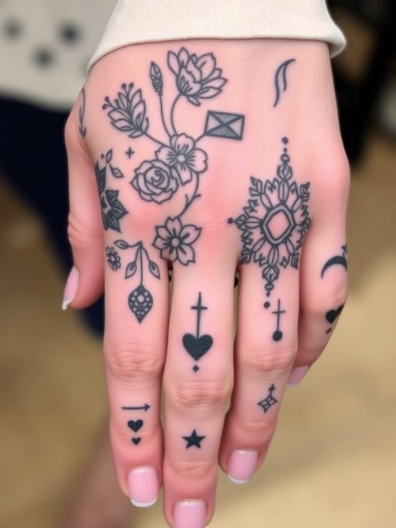 trendy hand tattoo designs