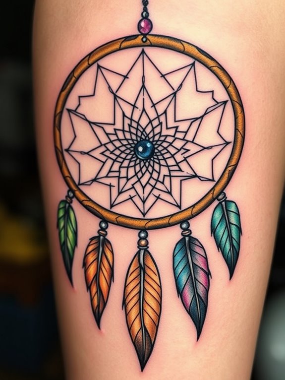 unique dreamcatcher tattoo design