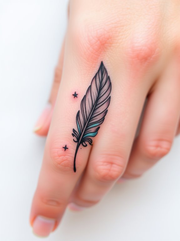 unique feather finger design