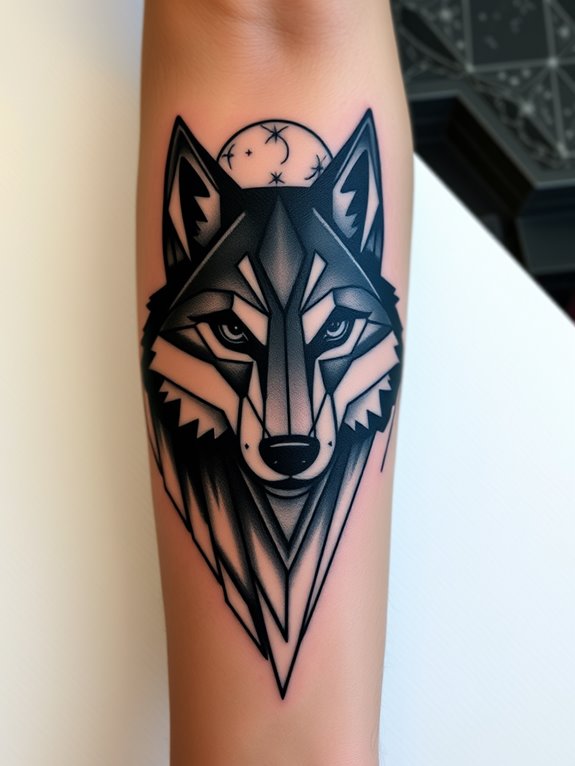 unique geometric wolf design