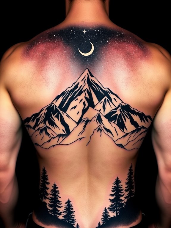 unique mountain landscape tattoo