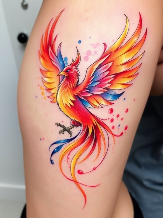 vibrant mythical bird art