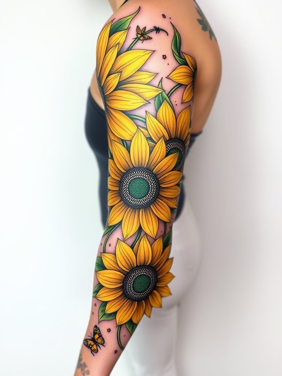 vibrant sunflower tattoo design