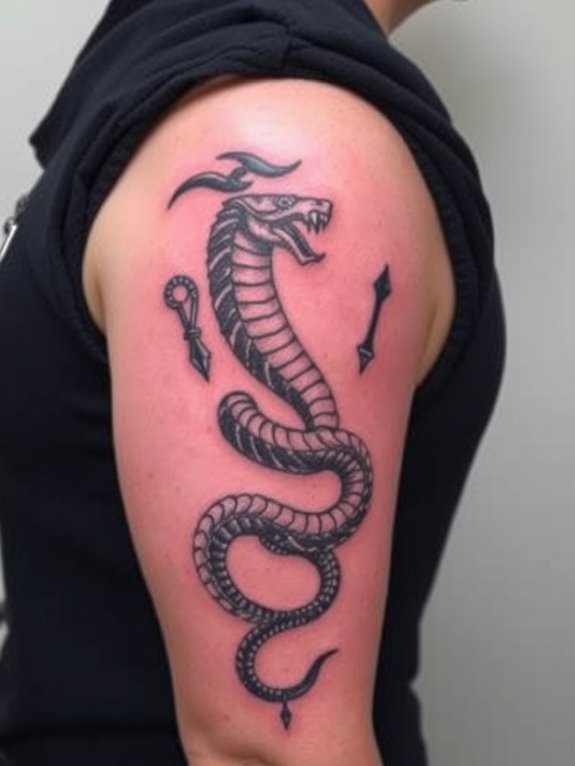 zodiac inspired serpent arm art