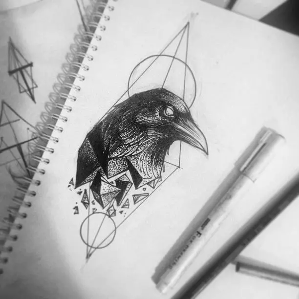 Geometric Raven Artistry