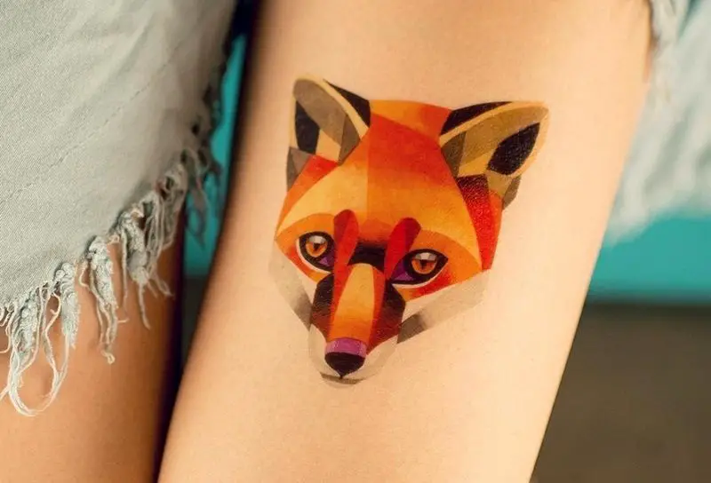 Vibrant Geometric Fox Art