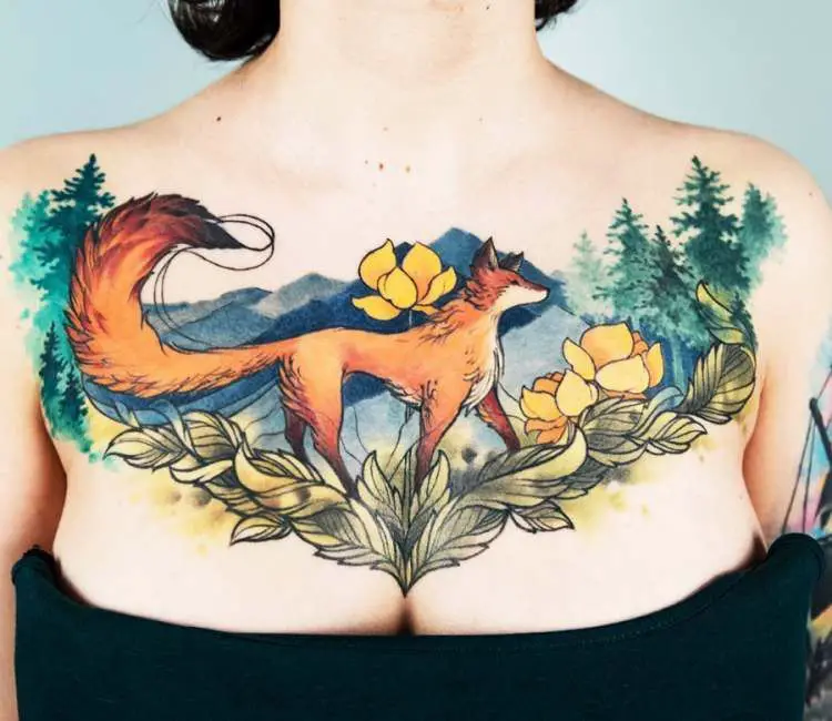 Vibrant Nature-Inspired Fox Art