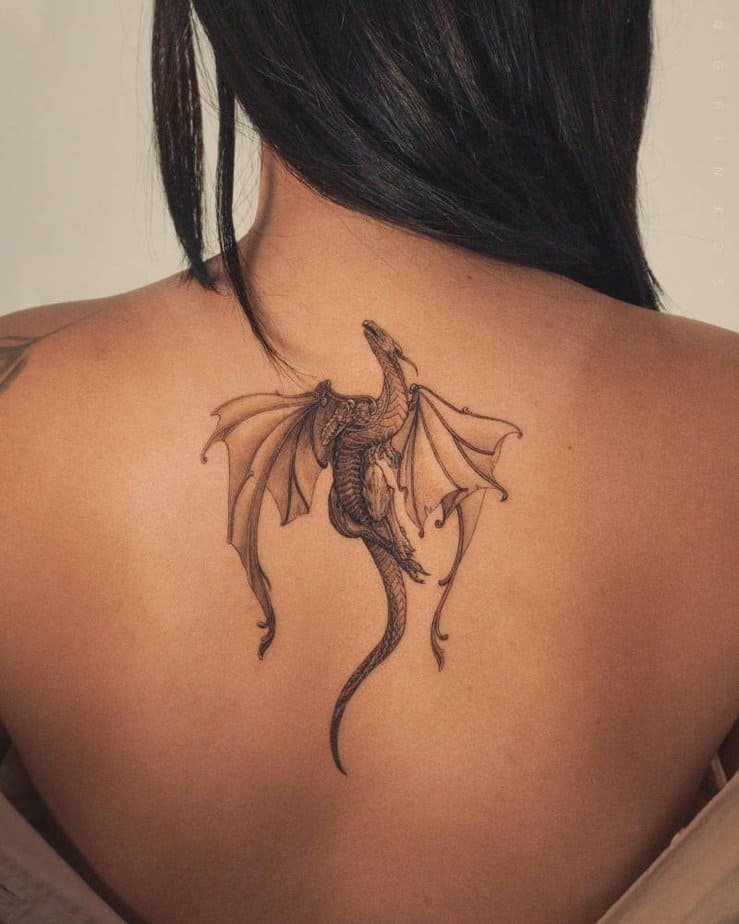 Back dragon tattoo