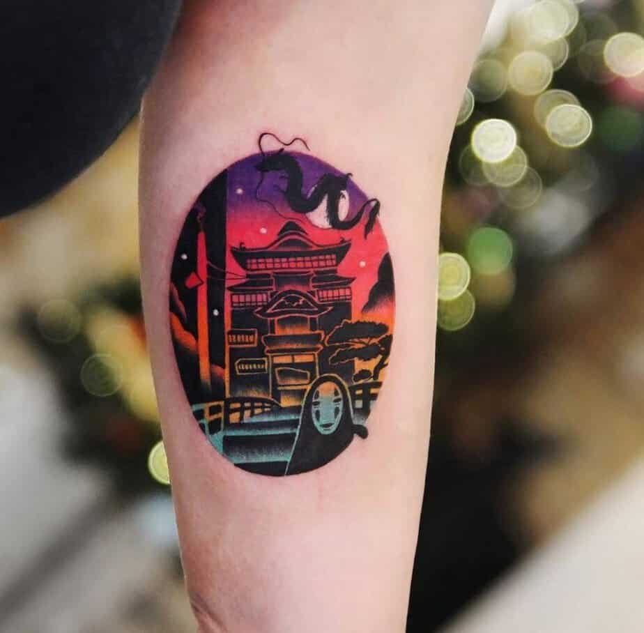 Spirited sunset tattoo