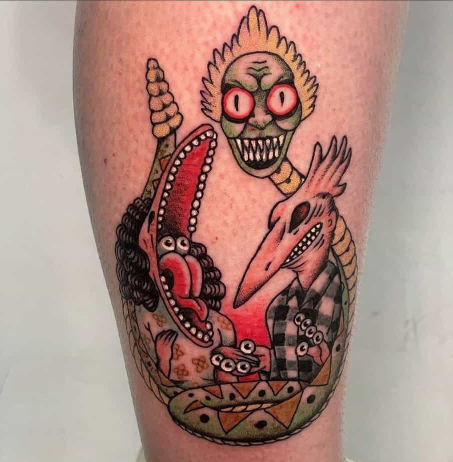 Beetlejuice's bizarre crew tattoo