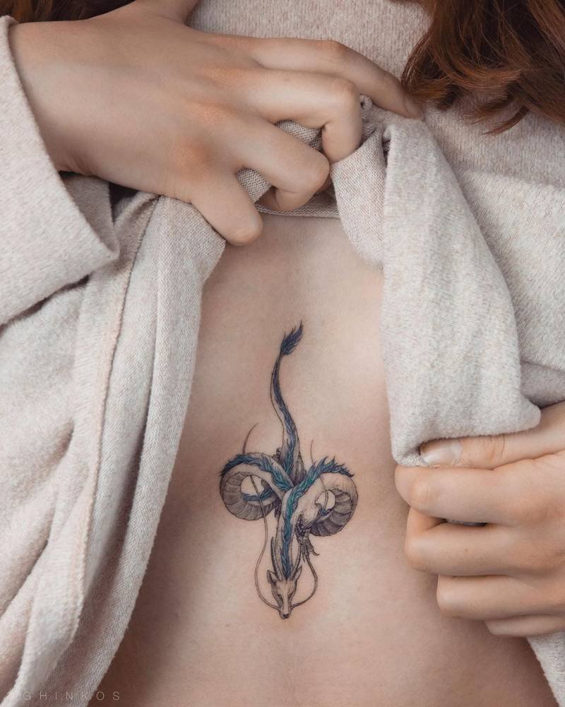 Haku sternum tattoo