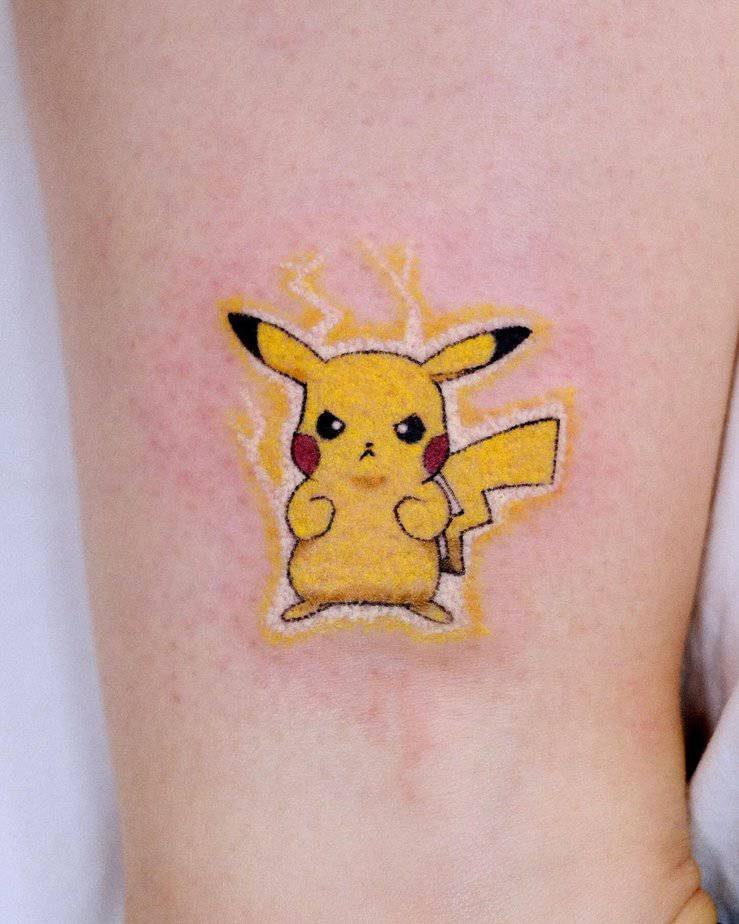 Tiny powerful Pikachu tattoo