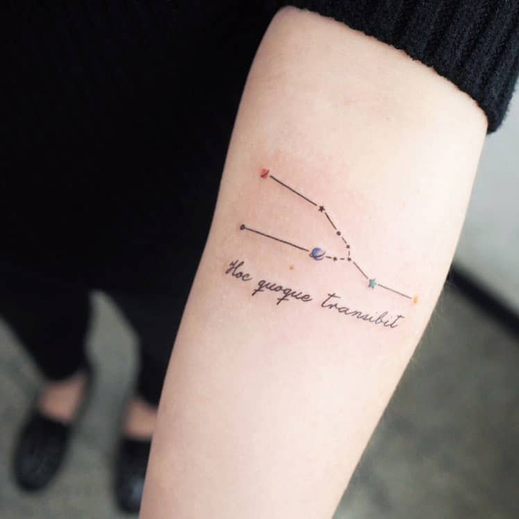 Taurus constellation with Latin phrase