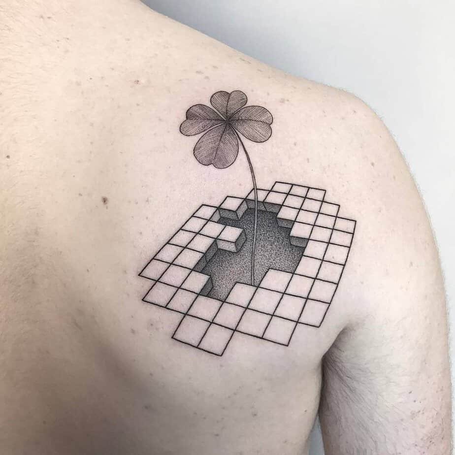 Abstract clover with geometric elements