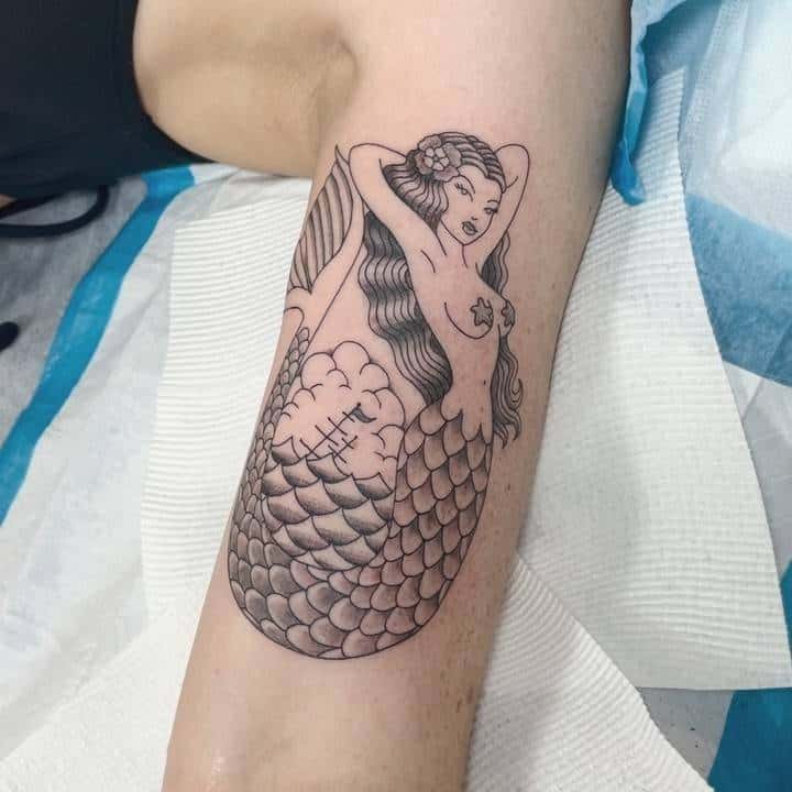 Classical siren tattoo