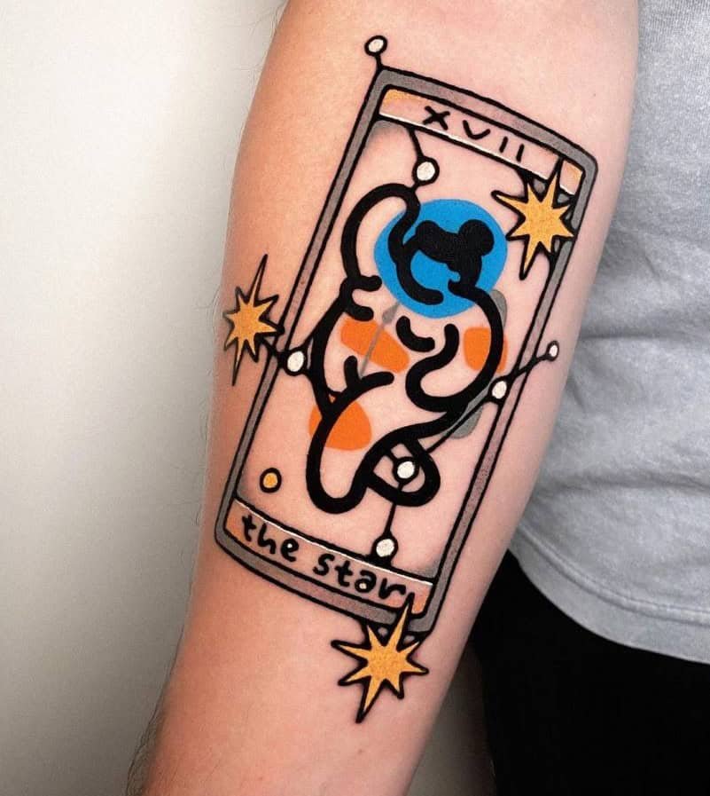 Abstract star tarot tattoo