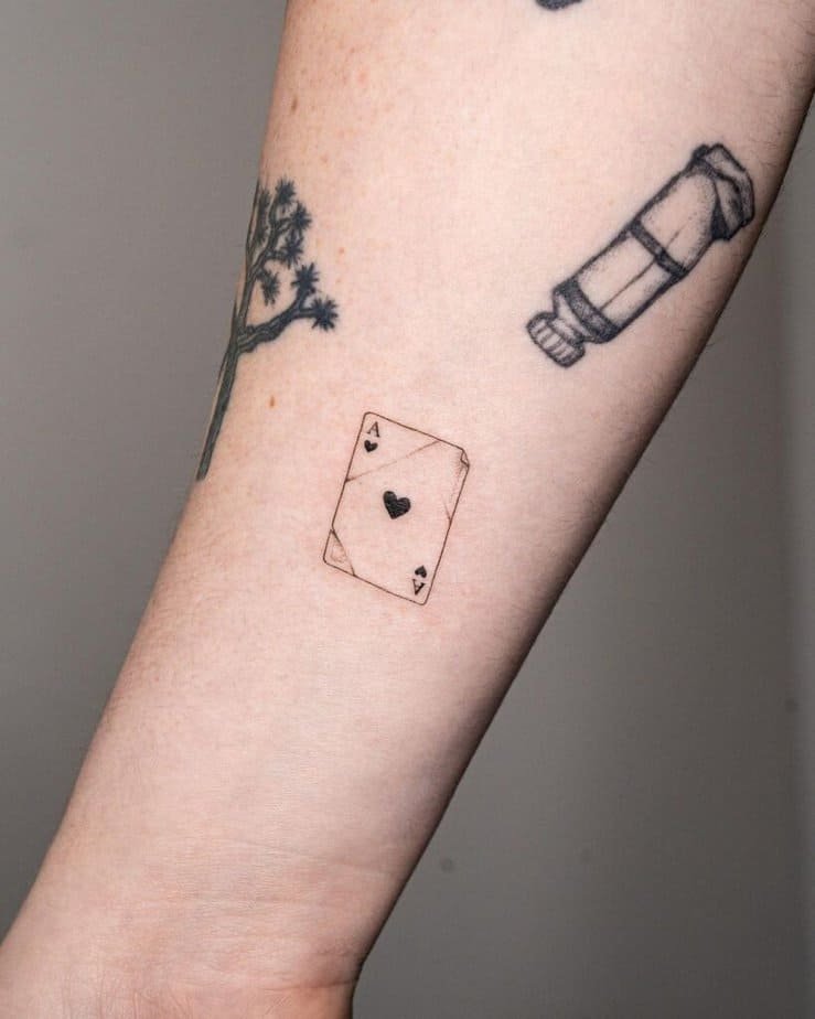 Tiny Ace of Spades tattoo
