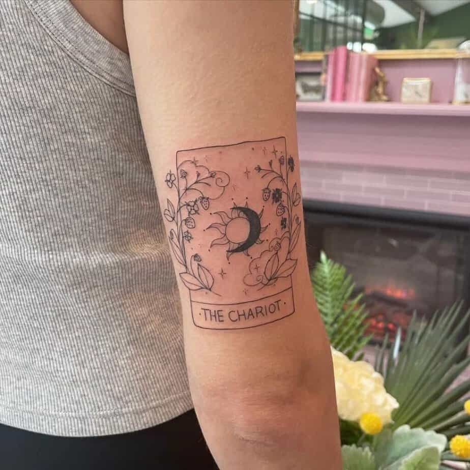 The Chariot tarot card tattoo