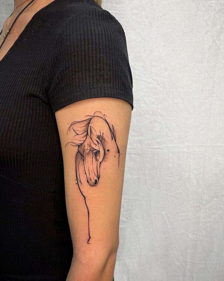 1. Abstract horse tattoo