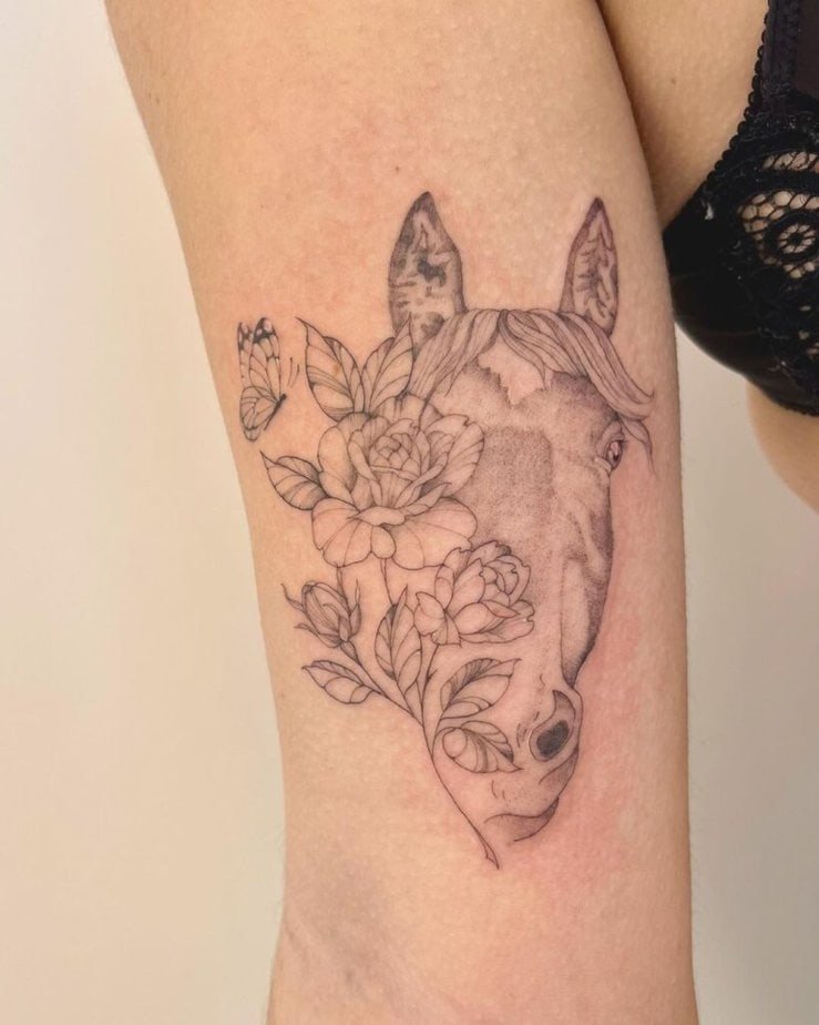 5. Horse and flowers