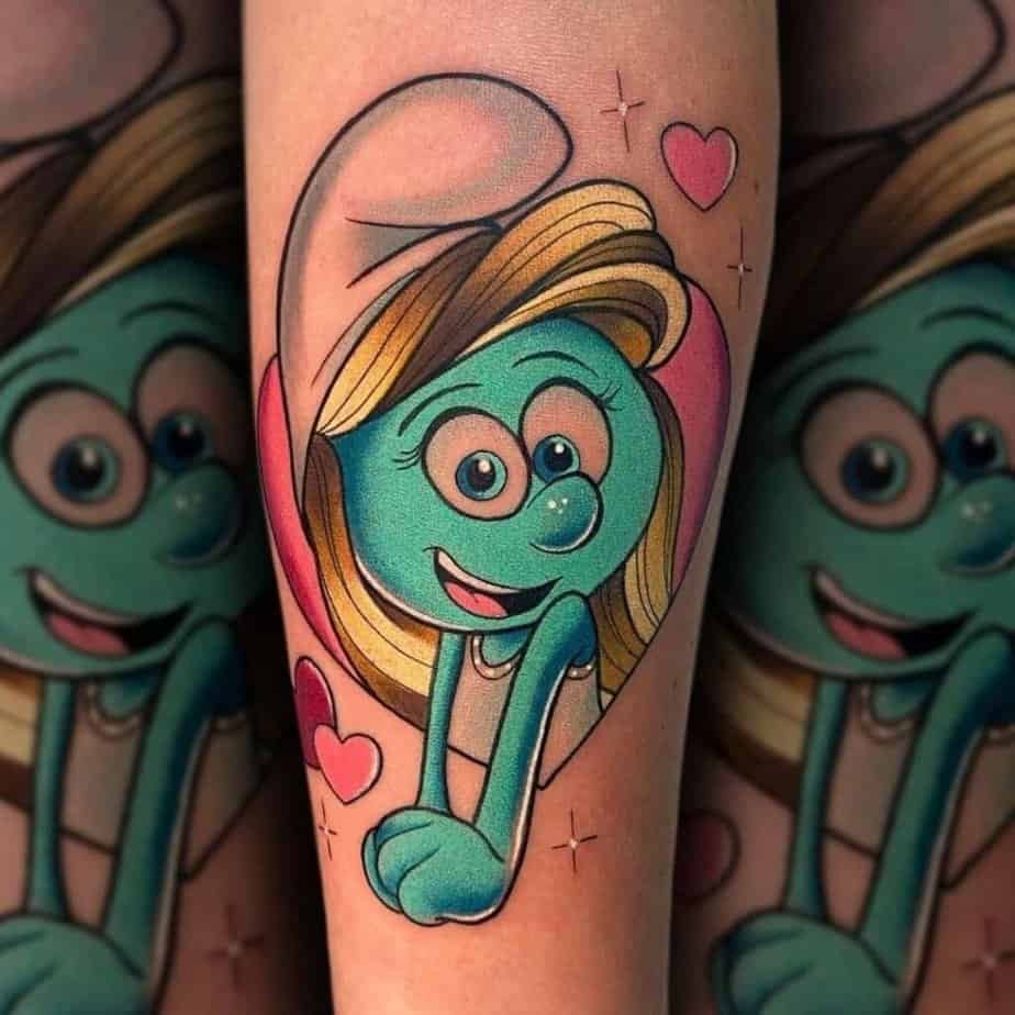 9. A Smurfette tattoo